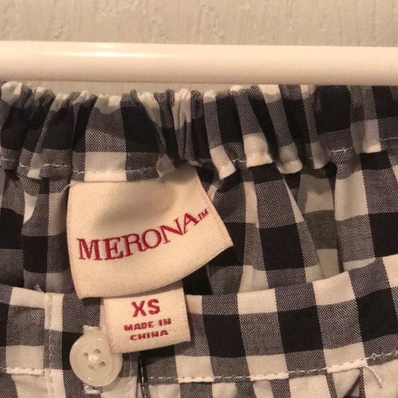 oversized off the shoulder  gingham top - Picture 3 of 3